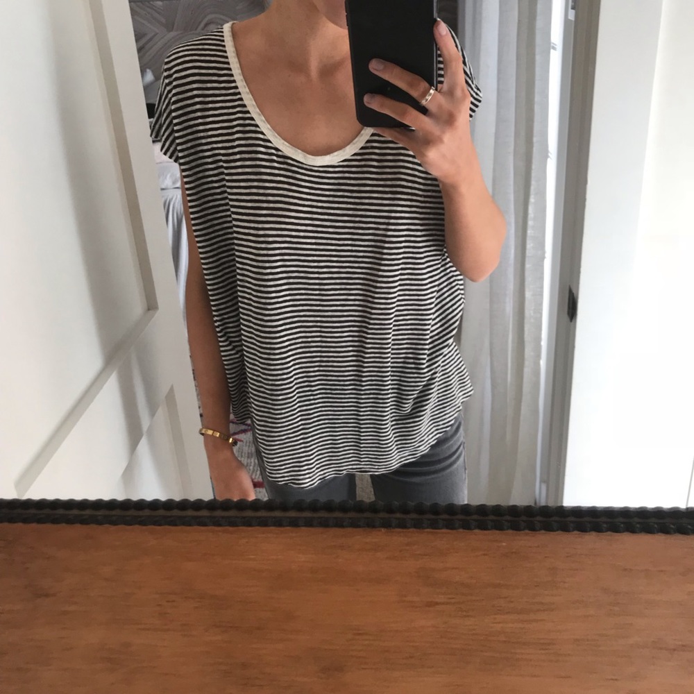 black and white striped t-shirt
